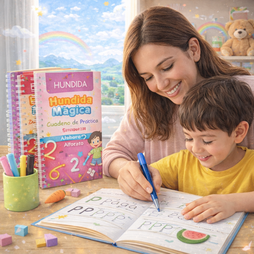 TrazoPro Kids™ – Set de 4 Cuadernos de Caligrafía Reutilizables ✏️📚